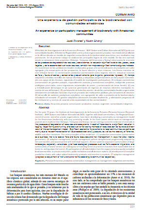 Una experiencia de gestión participativa de la biodiversidad con comunidades amazónicas