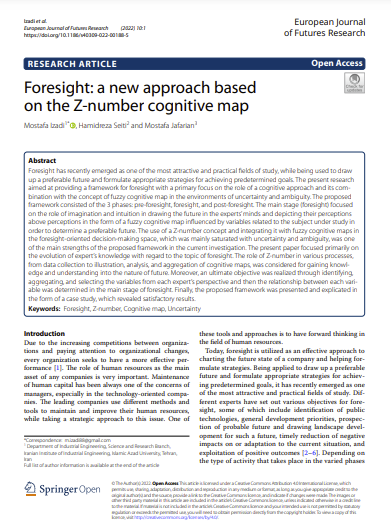 Foresight: a new approach based on the Z-number cognitive map