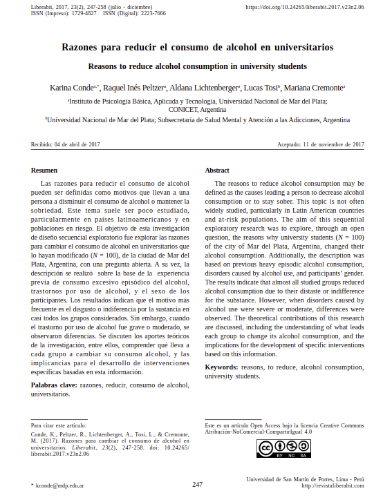 Razones para reducir el consumo de alcohol en universitarios