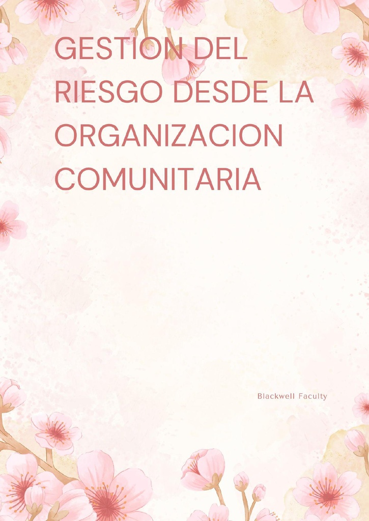 GESTION DEL RIESGO DESDE LA ORGANIZACION COMUNITARIA