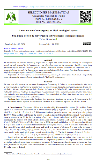 Una nueva noción de convergencia sobre espacios topológicos ideales