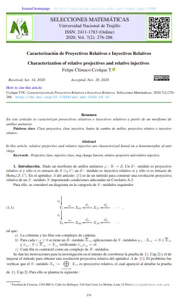 Caracterización de Proyectivos Relativos e Inyectivos Relativos