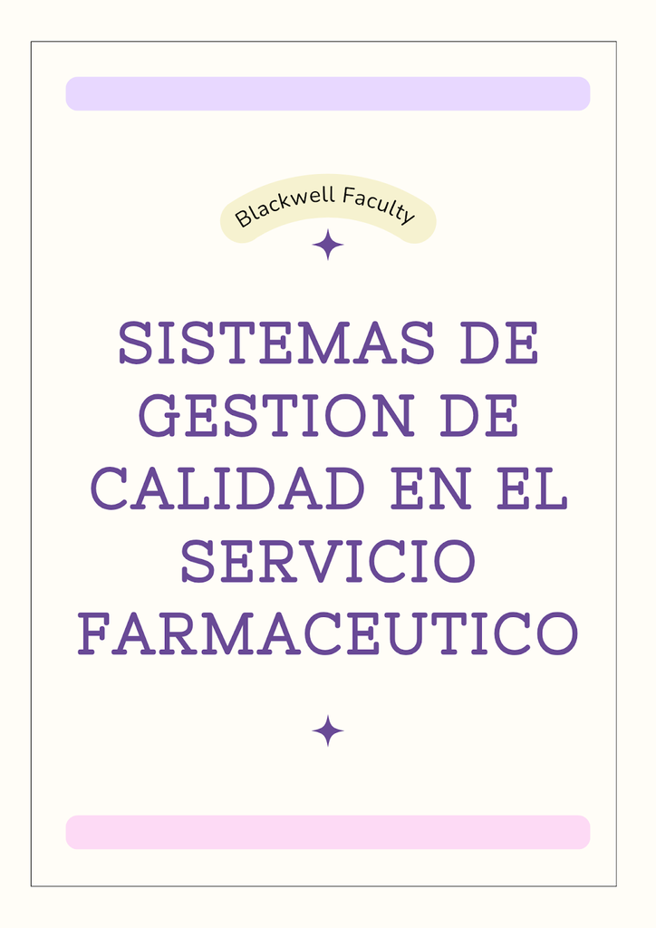 SISTEMAS DE GESTION DE CALIDAD EN EL SERVICIO FARMACEUTICO