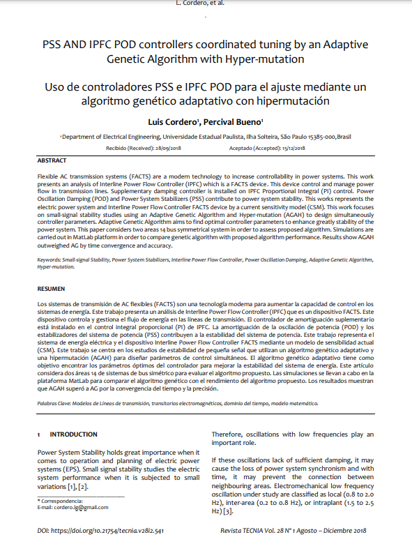 PSS AND IPFC POD controllers coordinated tuning by an Adaptive Genetic Algorithm with Hyper-mutation