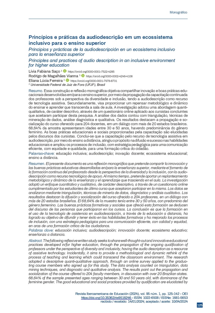 Principios y prácticas de la audiodescripción en un ecosistema inclusivo para la enseñanza superior