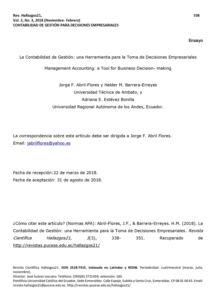 La Contabilidad de Gestión: una Herramienta para la Toma de Decisiones Empresariales