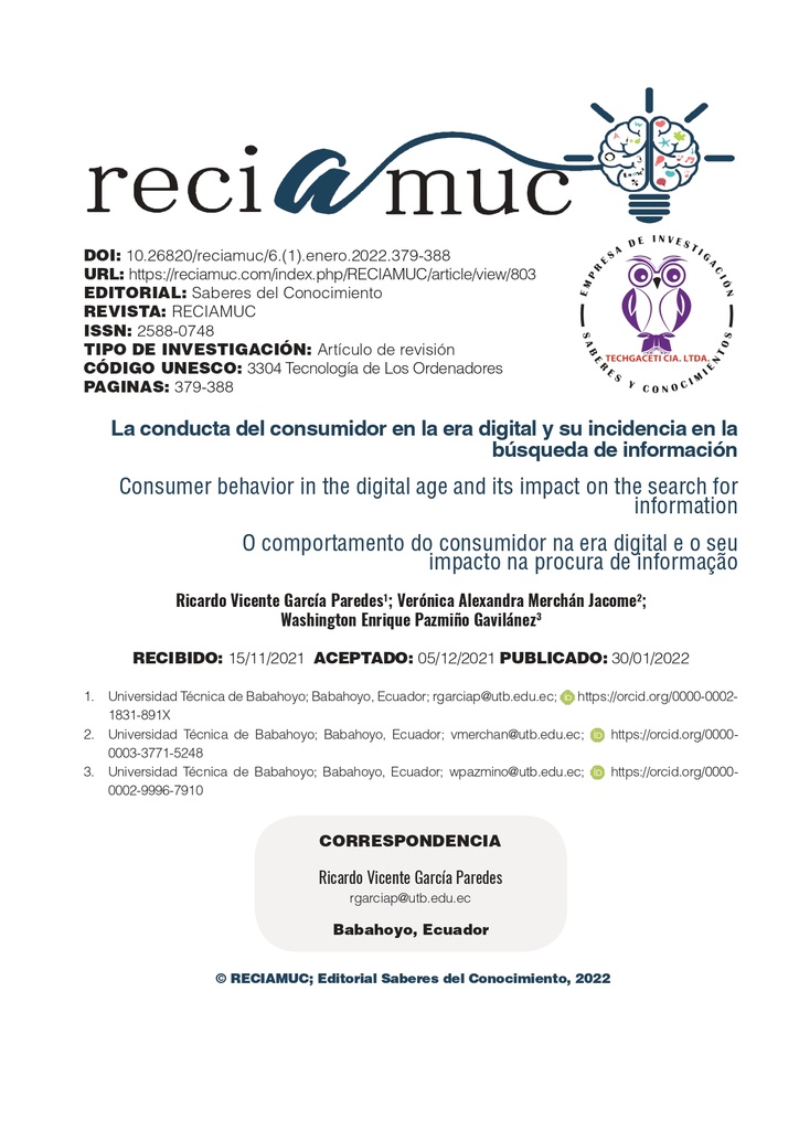 La conducta del consumidor en la era digital y su incidencia en la búsqueda de información