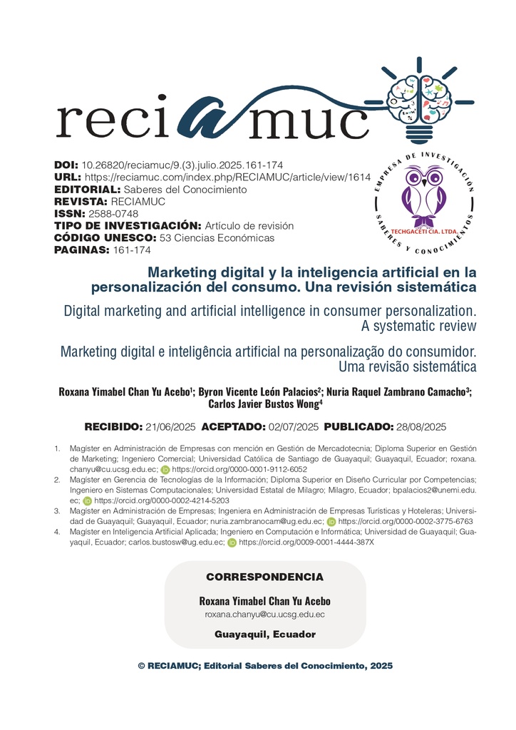 Marketing digital y la inteligencia artificial en la personalización del consumo. Una revisión sistemática