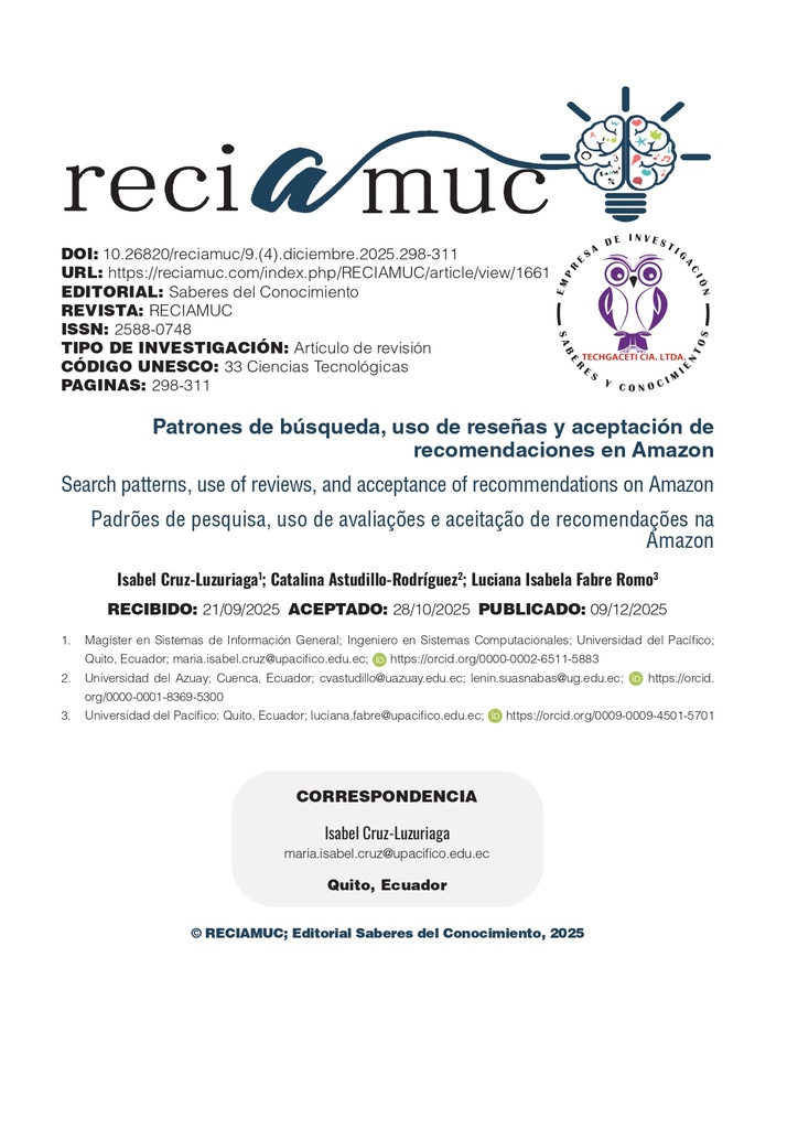 Patrones de búsqueda, uso de reseñas y aceptación de recomendaciones en Amazon