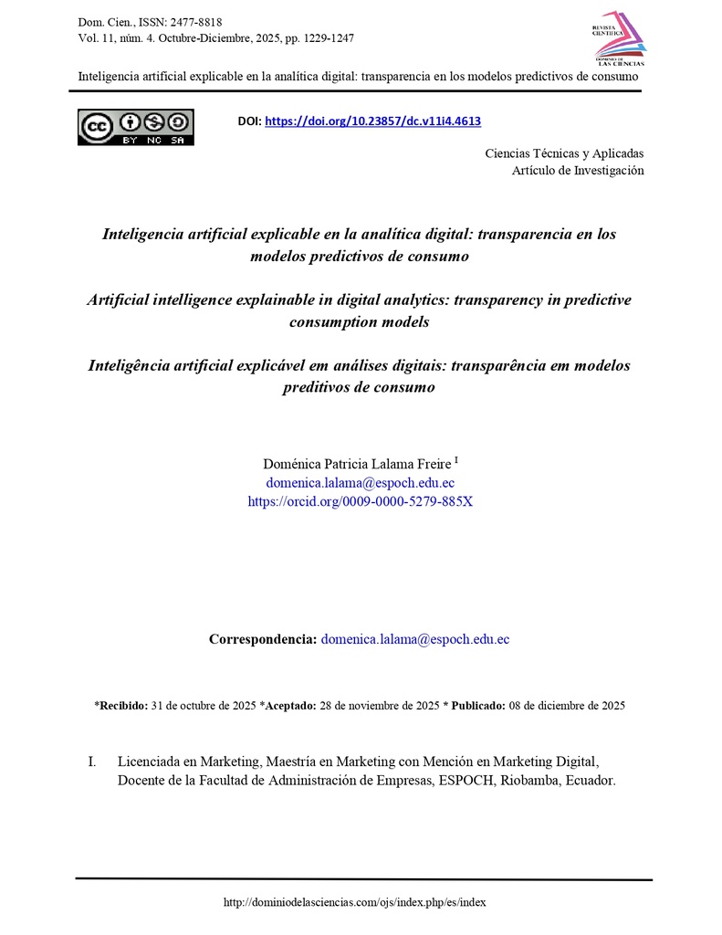 Inteligencia artificial explicable en la analítica digital: transparencia en los modelos predictivos de consumo
