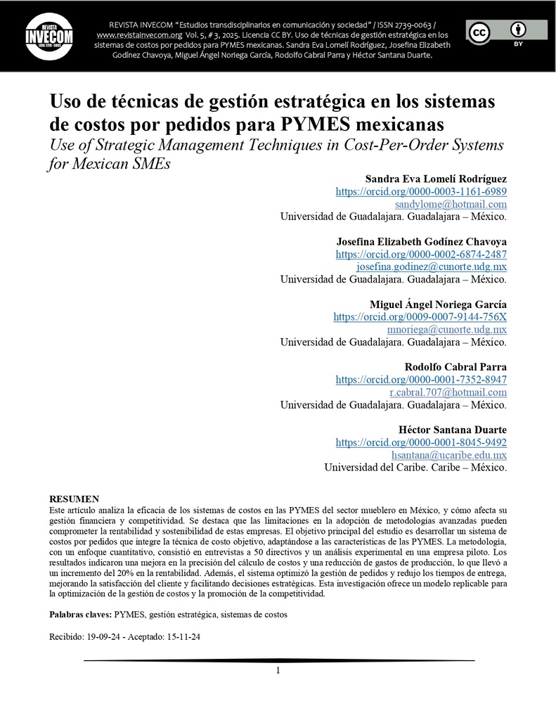Uso de técnicas de gestión estratégica en los sistemas de costos por pedidos para PYMES mexicanas