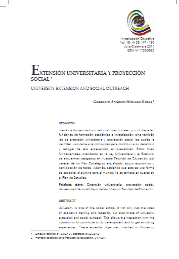 Extensión universitaria y proyección social