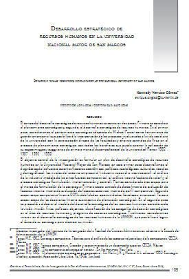 Desarrollo estratégico de recursos humanos en la Universidad Nacional Mayor de San Marcos