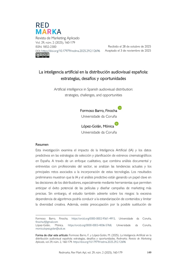 La inteligencia artificial en la distribución audiovisual española: estrategias, desafíos y oportunidades