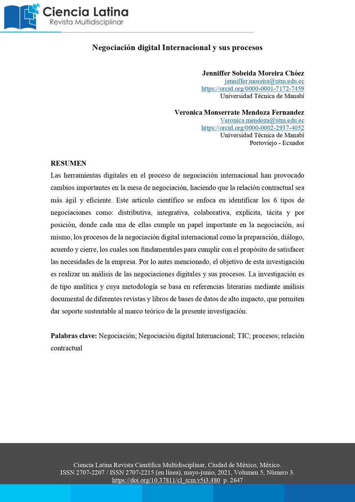 Negociación digital Internacional y sus procesos