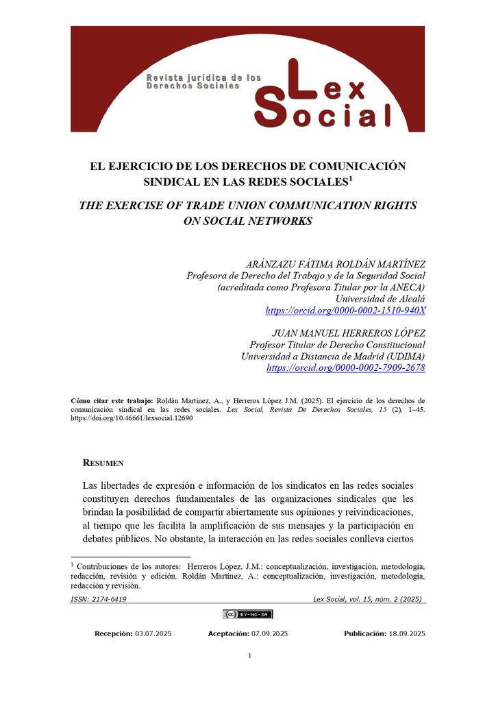 El ejercicio de los derechos de comunicación sindical en las redes sociales