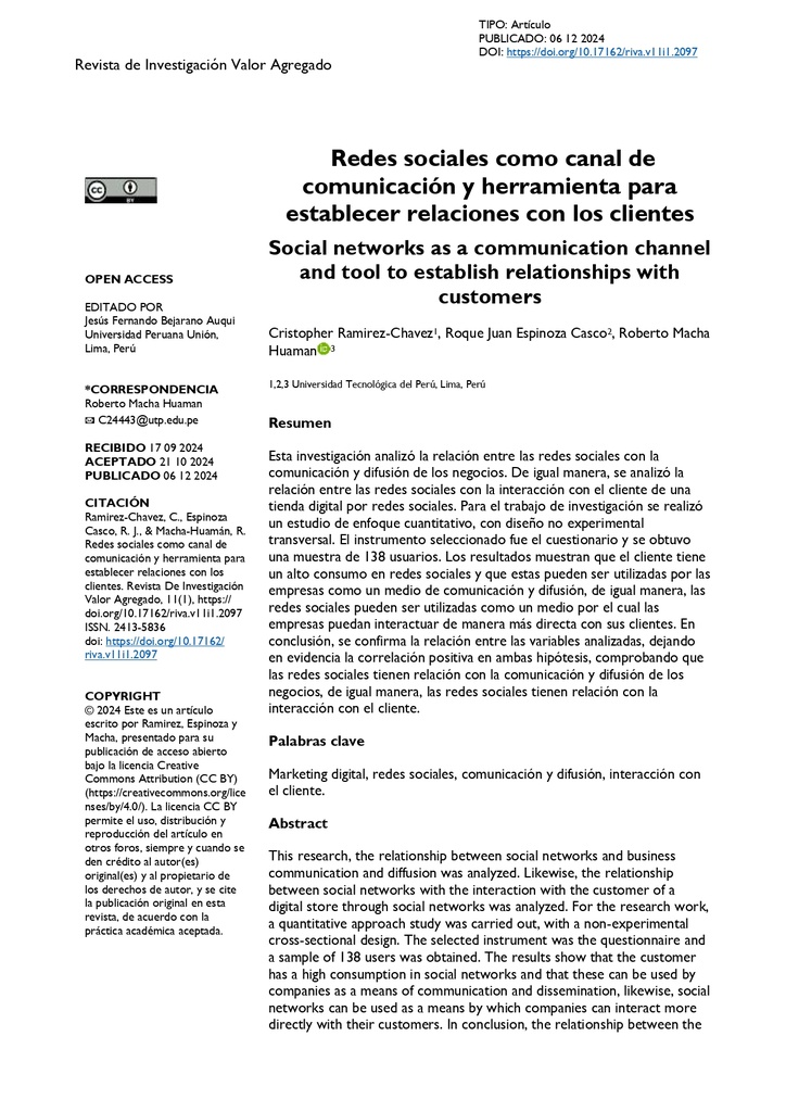 Redes sociales como canal de comunicación y herramienta para establecer relaciones con los clientes
