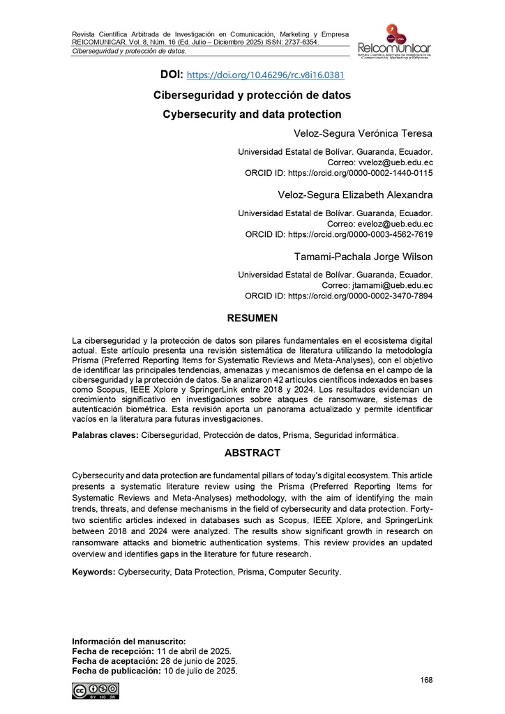 Ciberseguridad y protección de datos