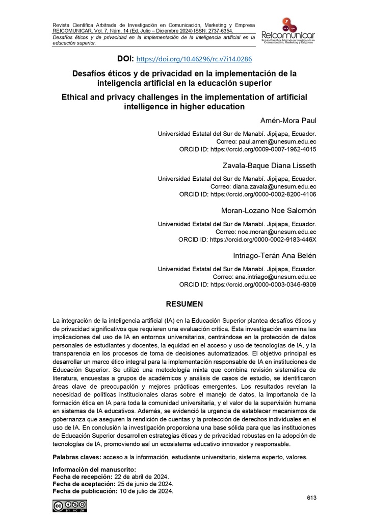 Desafíos éticos y de privacidad en la implementación de la inteligencia artificial en la educación superior