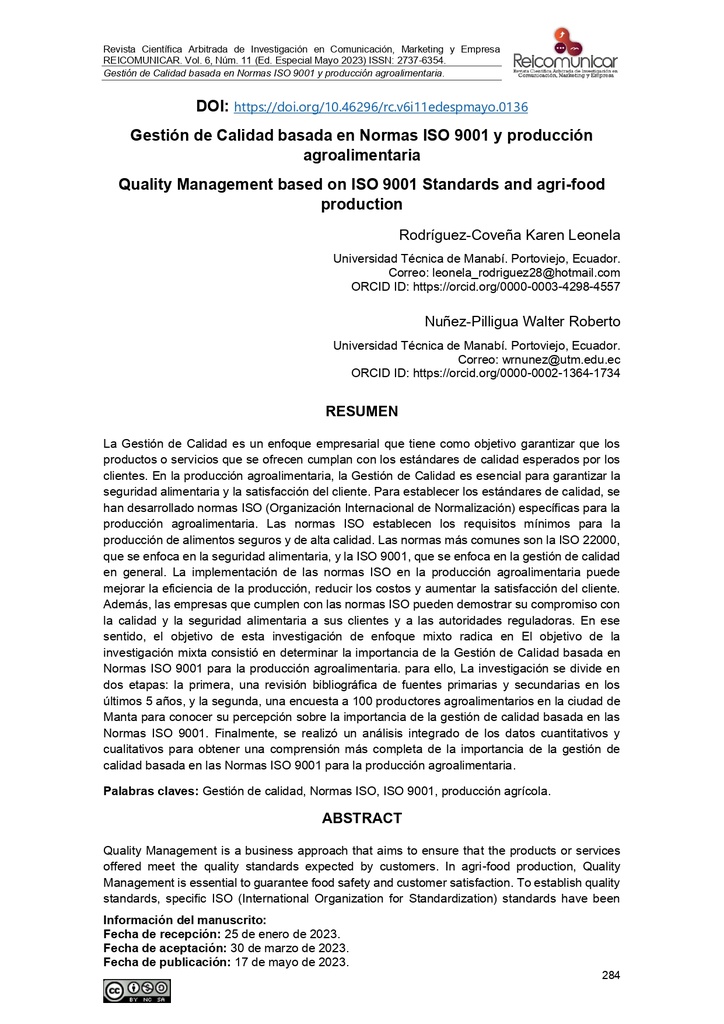 Revista Científica Arbitrada de Investigación en Comunicación, Marketing y Empresa Vol. 6 Núm. 11