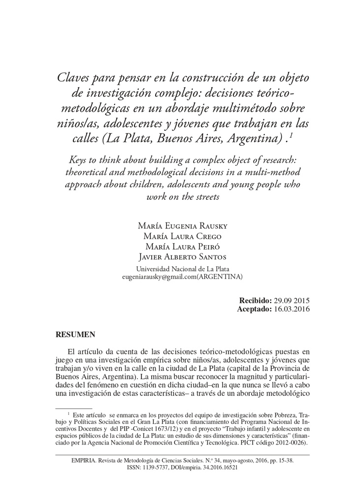Revista de Investigación de Ciencias Sociales Núm. 34