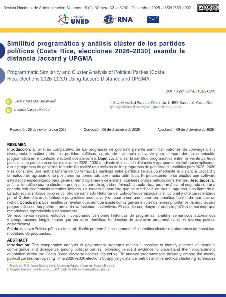 Revista Nacional de Administración Vol. 16 Núm. 2