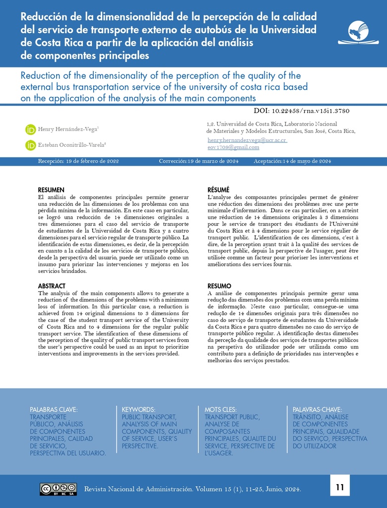 Revista Nacional de Administración Vol. 15 Núm. 1