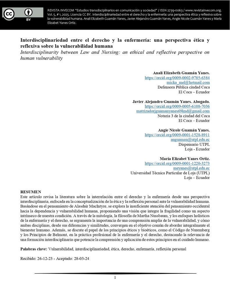 Revista InveCom Vol. 5 Núm. 1