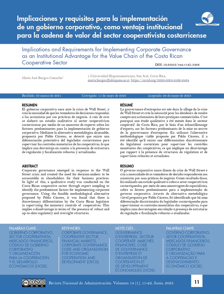 Revista Nacional de Administración Vol. 14 Núm. 1