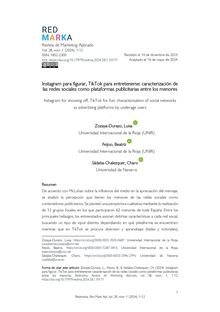 Revista de Marketing Aplicado Vol. 28 Núm. 1: Miscelánea de artículos sobre marketing