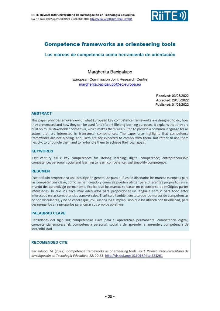 Competence frameworks as orienteering tools