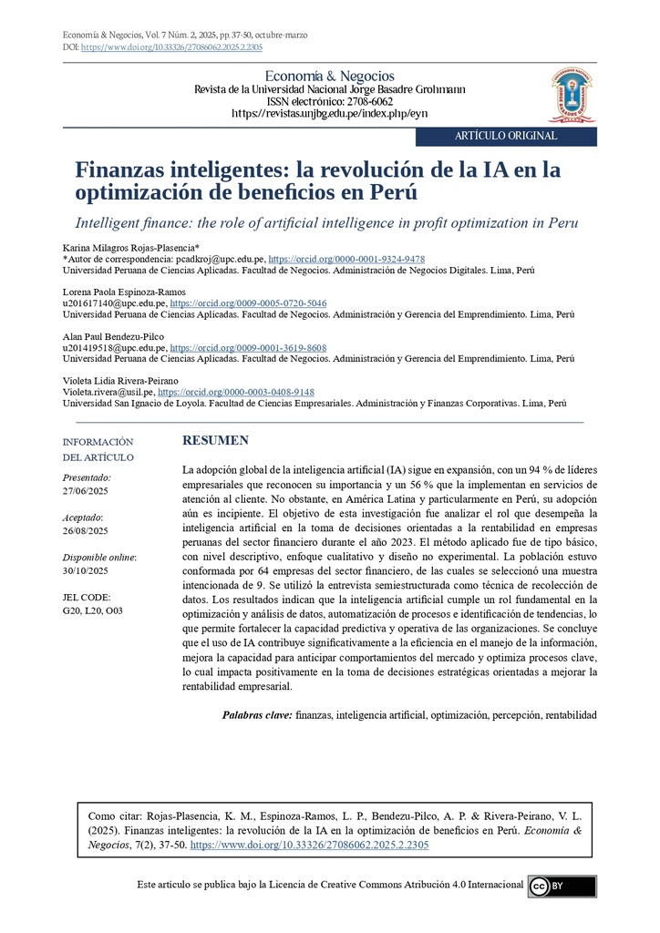 Finanzas inteligentes: la revolución de la IA en la optimización de beneficios en Perú
