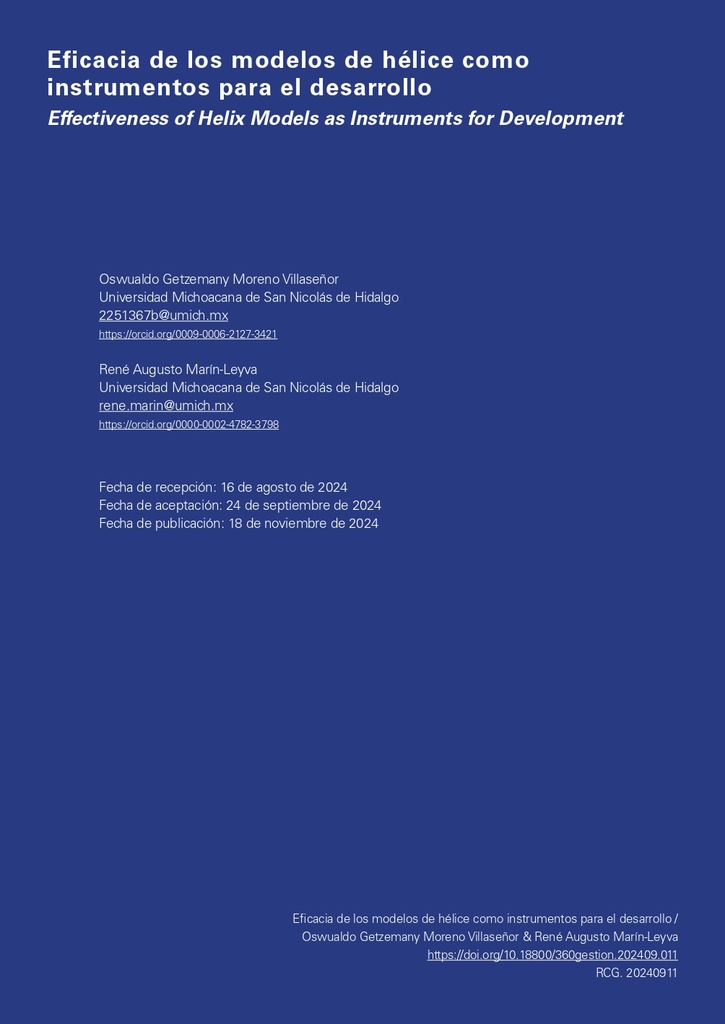 Eficacia de los modelos de hélice como instrumentos para el desarrollo