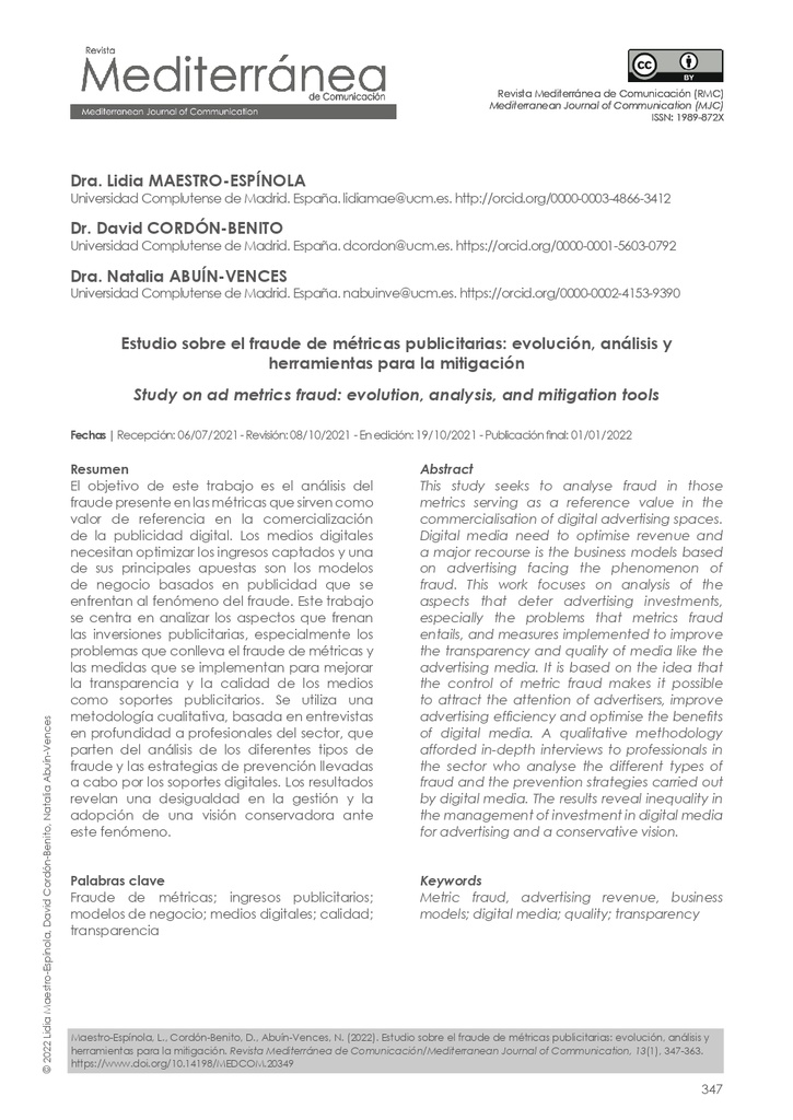 Estudio sobre el fraude de métricas publicitarias: evolución, análisis y herramientas para la mitigación