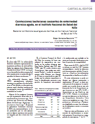 Coinfecciones bacterianas causantes de enfermedad diarreica aguda