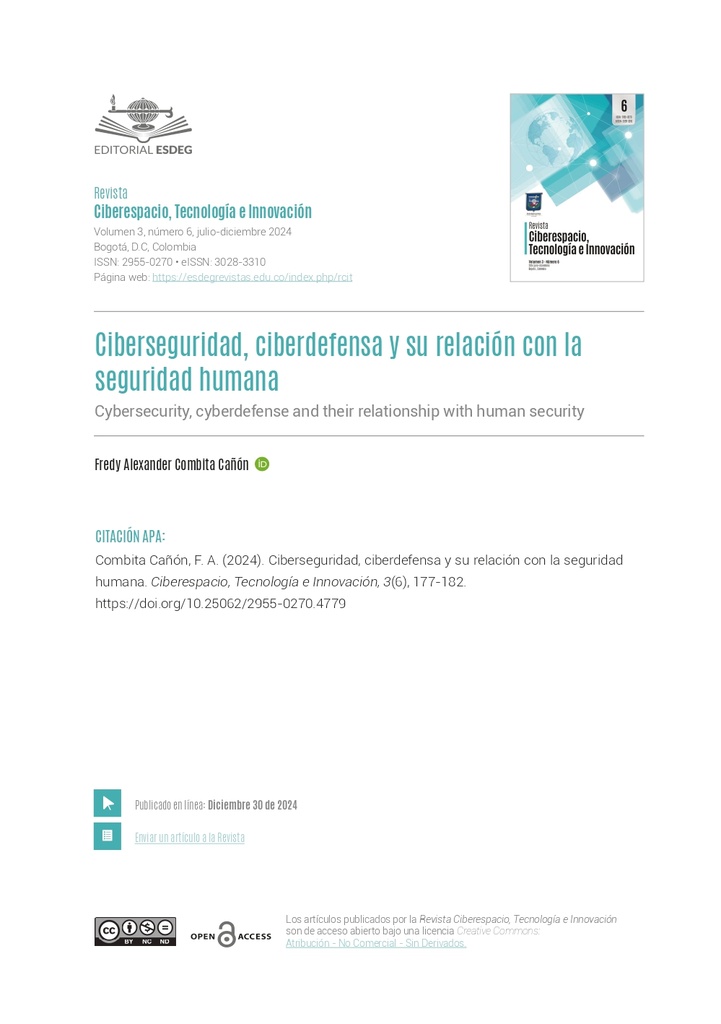 Ciberseguridad, ciberdefensa y su relación con la seguridad humana