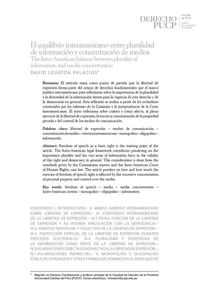 El equilibrio interamericano entre pluralidad de información y concentración de medios