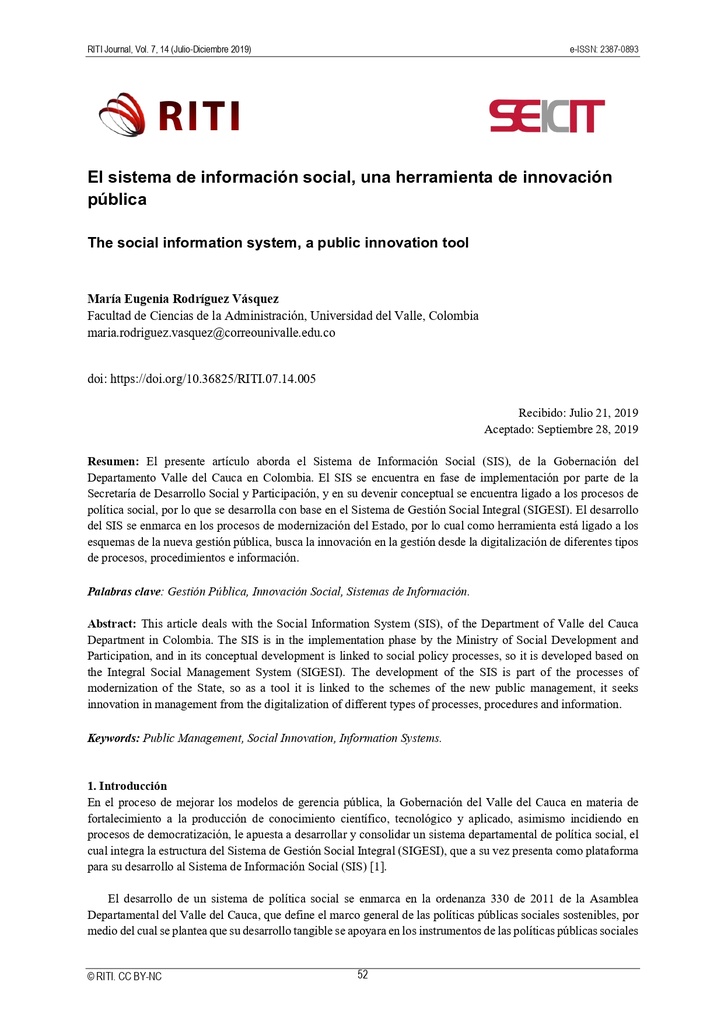 El sistema de información social, una herramienta de innovación pública