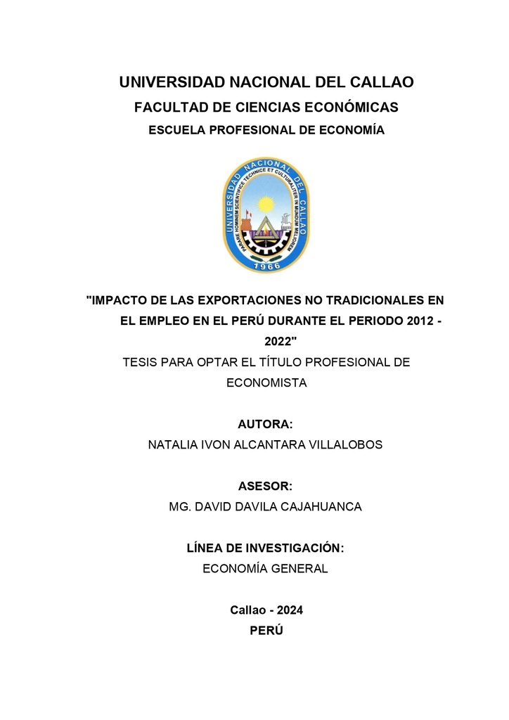 Impacto de las exportaciones no tradicionales en el empleo en el Perú durante el periodo 2012 – 2022
