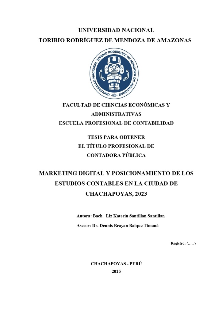 Marketing digital y posicionamiento de los estudios contables en la ciudad de Chachapoyas, 2023