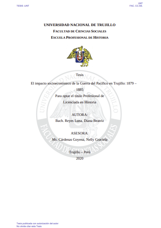 El impacto socioeconómico de la Guerra del Pacífico en Trujillo: 1879 - 1885