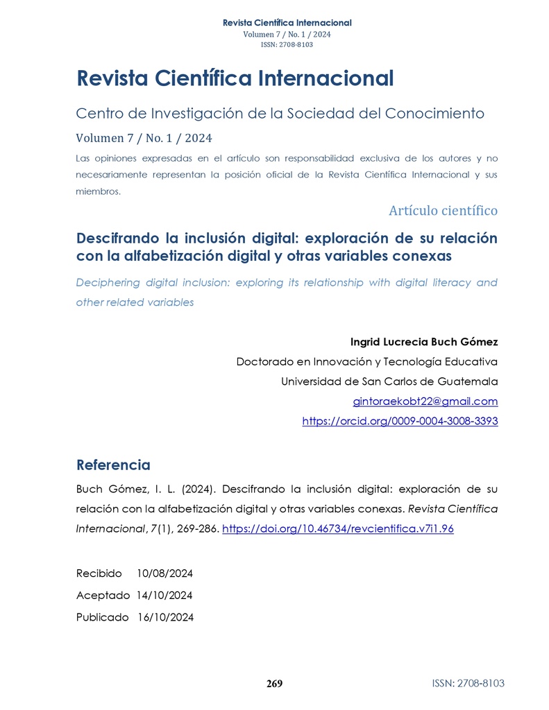 Descifrando la inclusión digital: exploración de su relación con la alfabetización digital y otras variables conexas
