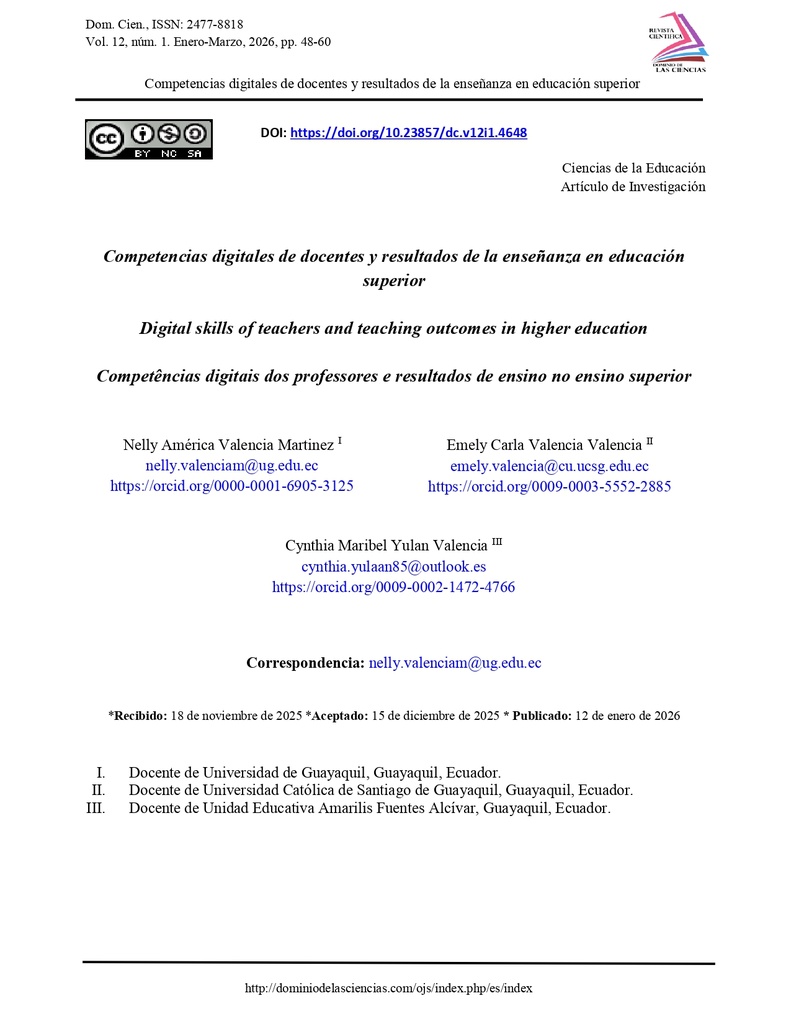 Competencias digitales de docentes y resultados de la enseñanza en educación superior