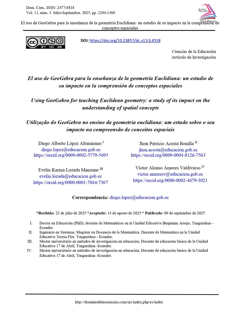 El uso de GeoGebra para la enseñanza de la geometría Euclidiana: un estudio de su impacto en la comprensión de conceptos espaciales