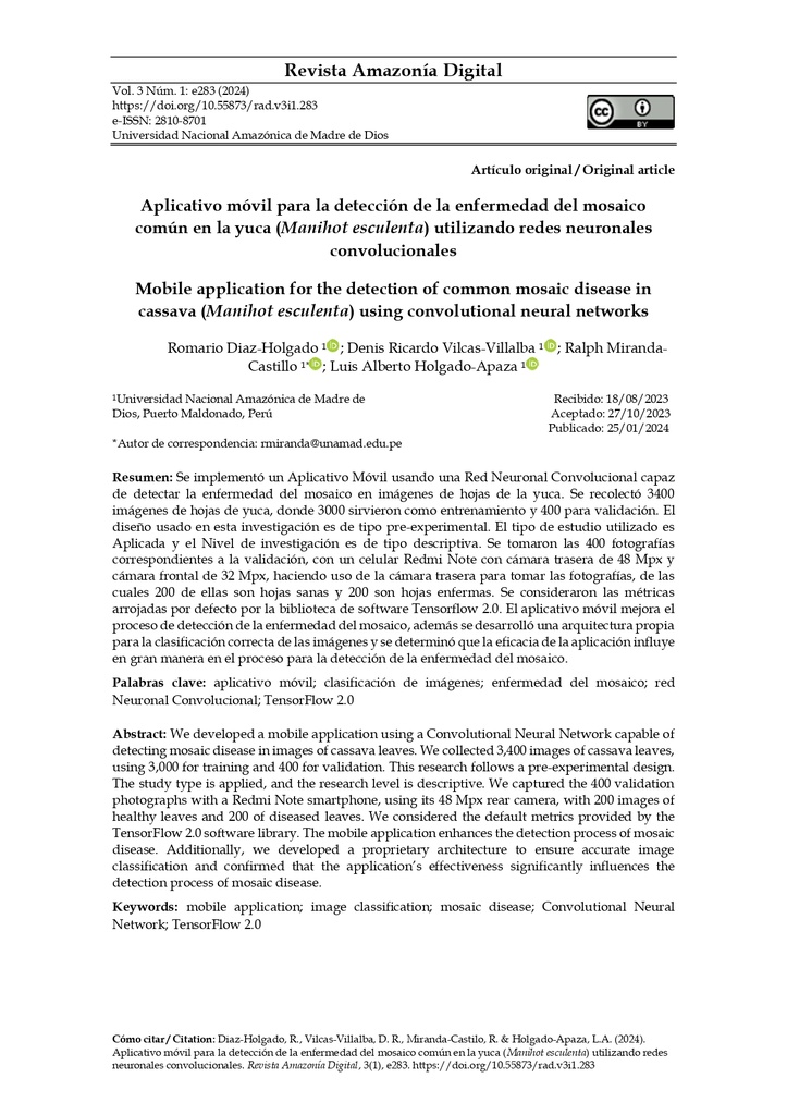 Revista Amazonía Digital Vol. 3 Núm. 1