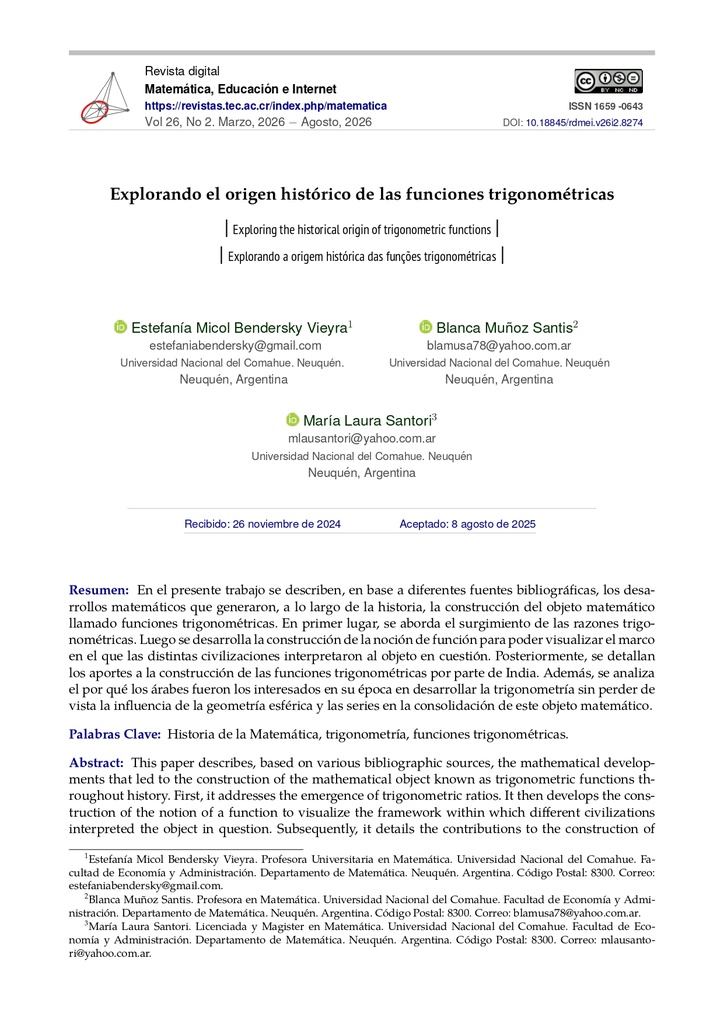 Revista Digital Matemática, Educación e Internet Vol. 26 No. 2