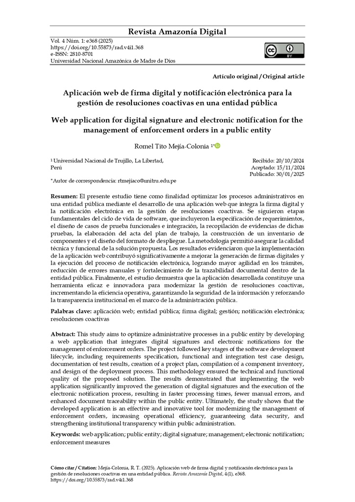 Revista Amazonía Digital Vol. 4 Núm. 1