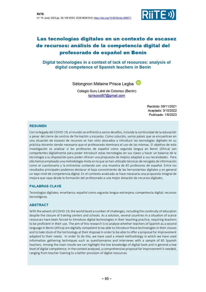 Revista interuniversitaria de investigación en Tecnología Educativa Nº 14