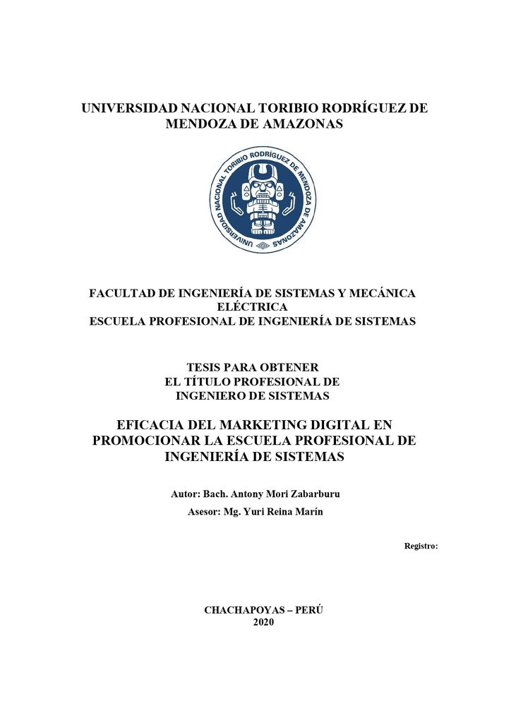 Eficacia del marketing digital en promocionar la escuela profesional de ingeniería de sistemas