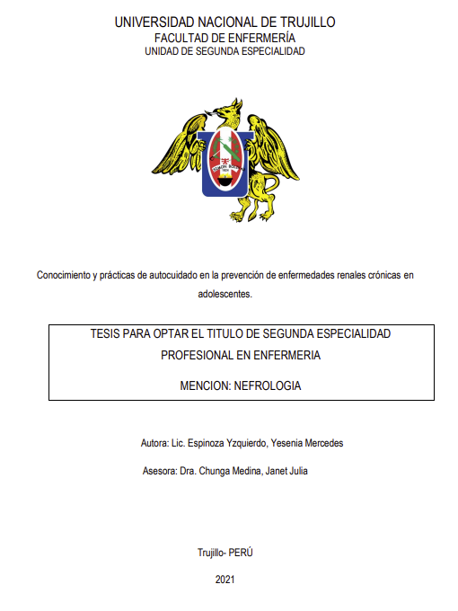 Conocimiento y prácticas de autocuidado en la prevención de enfermedades renales crónicas en adolescentes